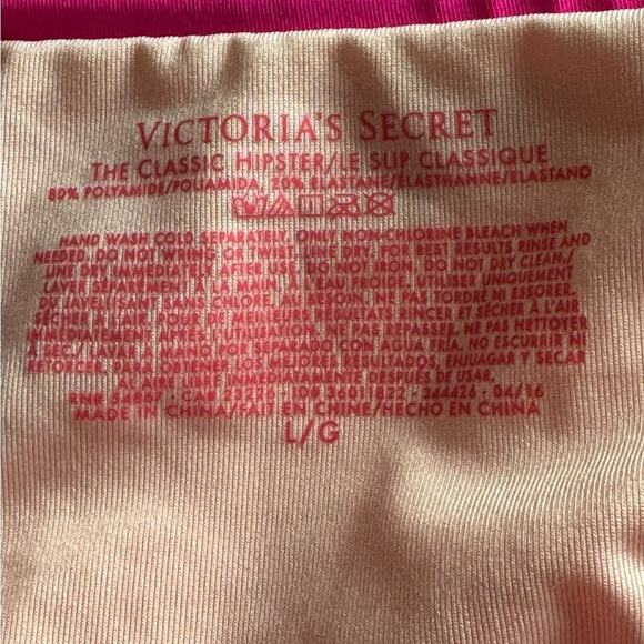 Victoria's Secret Pink Orange Color block Halter Hipster bikini set Size LARGE - Picture 10 of 13